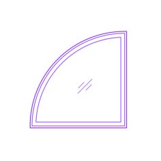 Buildings Fixed Windows Circle Quarter Outline Icon Svg Set, Free Vectors File